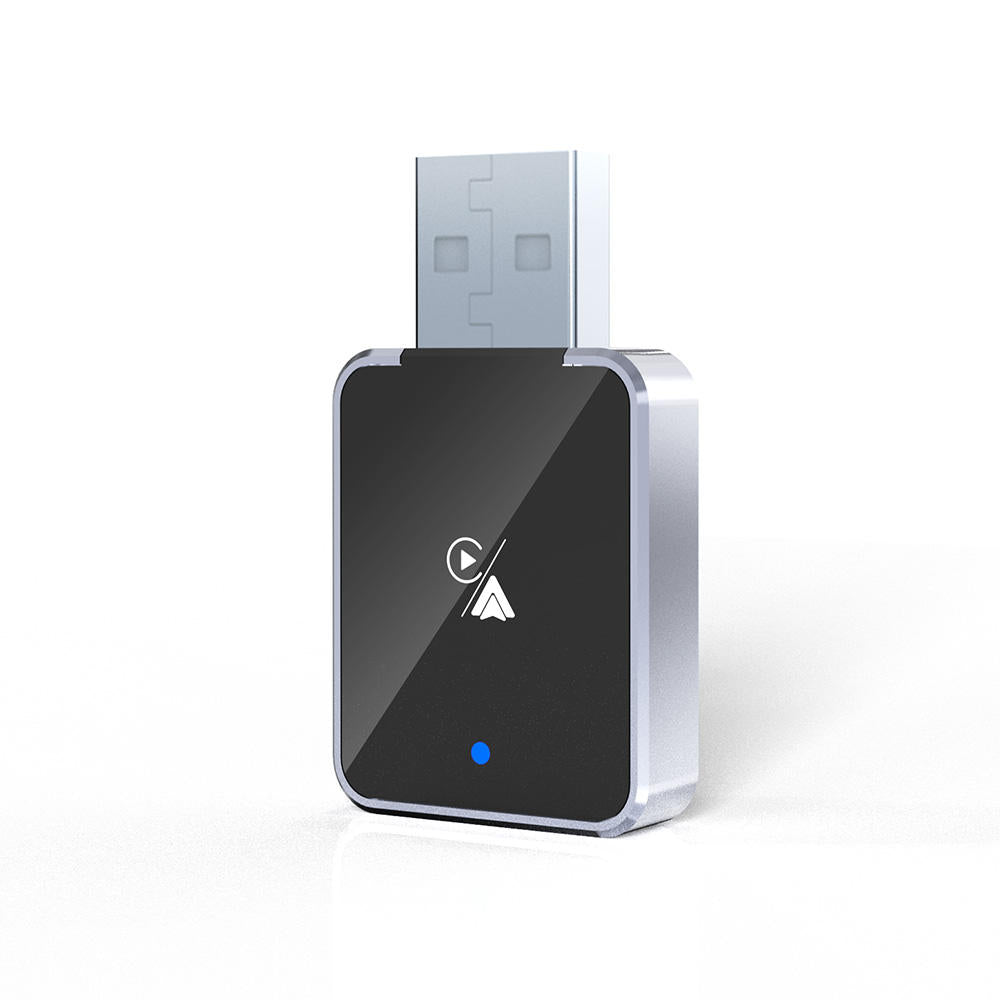 USB adapter with a logo on a white background